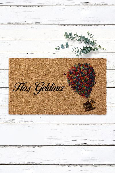 Paspas Yap Welcome Home And Balloon Design Doormat Door Mat Koko Mat Bristle Mat