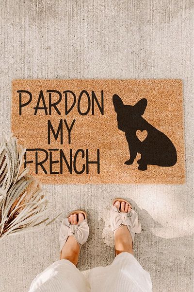 Paspas Yap Pardon My French Dog Door Mat