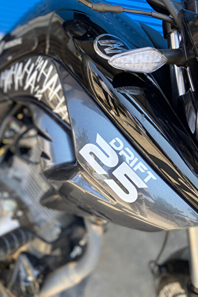 Banxtre Motor için Dekoratif Sticker Drift 25 Logo Beyaz Renk Etiket