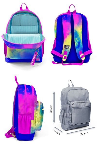 Coral High Girl - Colorful Tie-Dye Patterned Primary School School Bag Set
