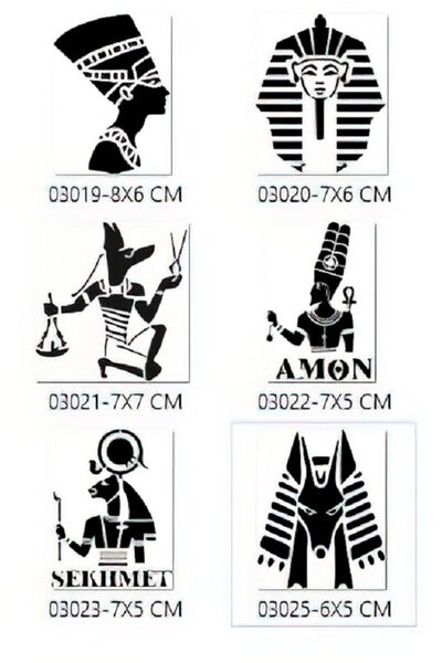 Airbrush Tattoo Antik Mısır Tanrıları Geçici dövme Şablon Seti Spreysiz Sadec...