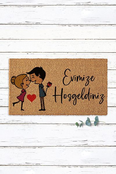 Paspas Yap Colorful Double Figured Welcome to Our Home Door Mat Koko Mat Bristle Mat