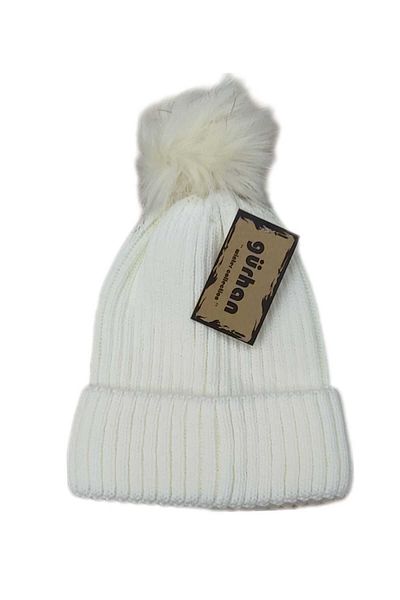 Gürhan Çorap Luxury Plush Pompom Women's Knitwear Beret