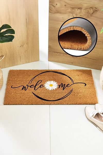 Paspas Yap Welcome Daisy Home Door Mat Koko Mat Home Entrance Mat Exterior Door Mat Bristle Mat