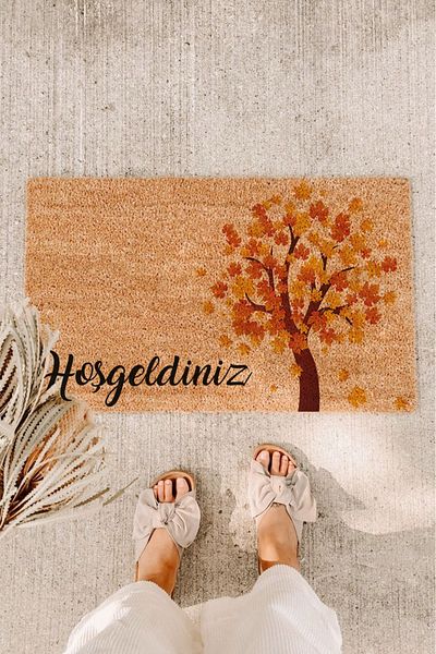Paspas Yap Welcome Door Mat with Autumn Design Koko Mat Exterior Door Mat Bristle Mat