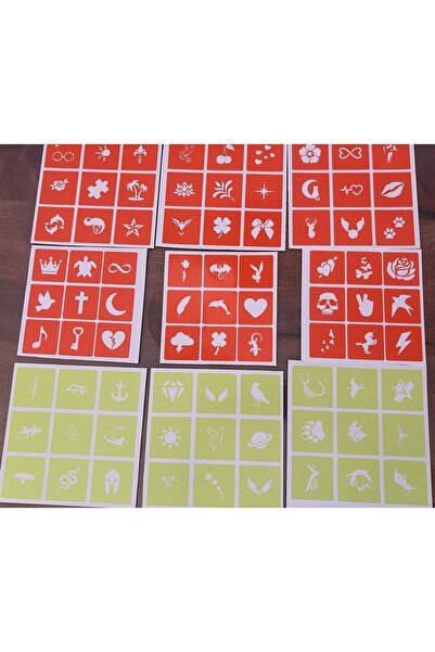 Airbrush Tattoo Geçici Dövme Şablonu 81 Adet Sadece Desen
