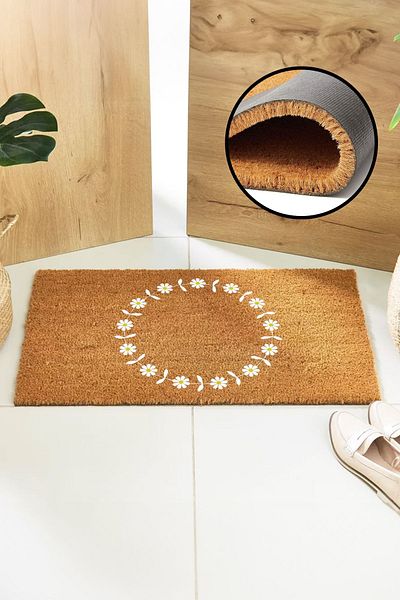 Paspas Yap Daisy Wreath Home Door Mat Koko Mat Home Entrance Mat