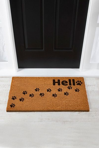Paspas Yap Hello Written Cat Paw Door Mat Koko Mat Bristle Mat Exterior Door Mat