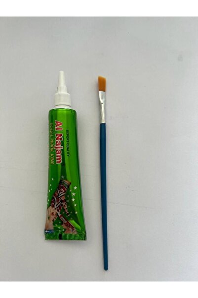 Airbrush Tattoo 1 Tüp Kırmızı Kına Ve 1 Sayfa Şablon Ve Fırça Geçici Dövme Seti