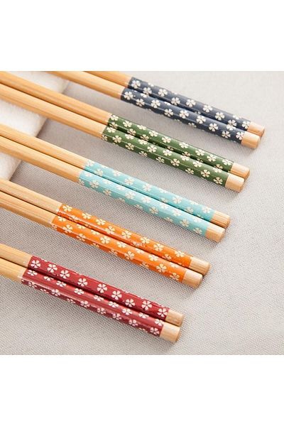 BEYZANA 5pcs Fettucini Chopstick Sushi Stick Washable Food Chinese Chopstick