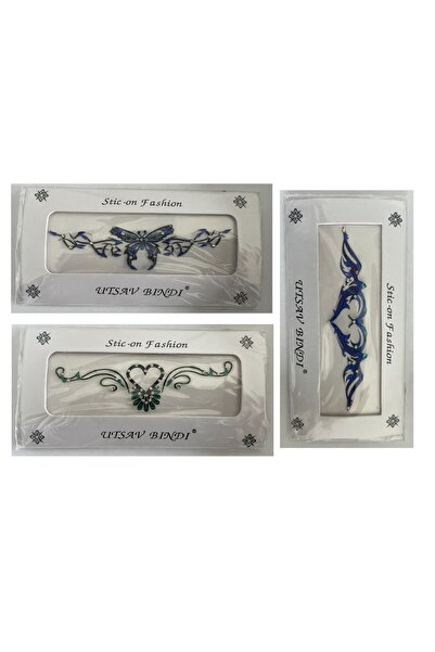 Airbrush Tattoo Taşlı Yapıştırma Dövme 3 Adet Birden Set11