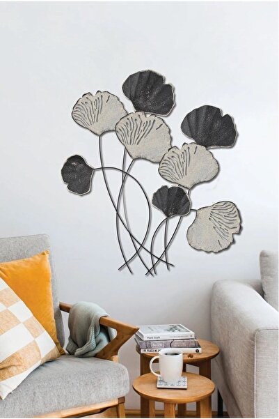 MOS'EV Metal Gri Siyah Ev Ofis Duvar Süsü 76x70cm