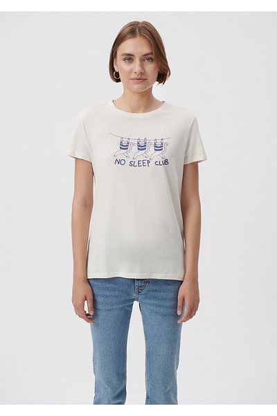 Mavi Tricou alb cu imprimeu No Sleep Club Slim Fit / Slim Fit 1611723-80194
