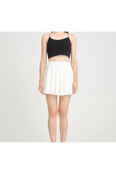 Elvino Fusta scurtă din lycra cu talie înaltă - Pantaloni scurți de baie sport tenis cu croială relaxată și jambiere în interior