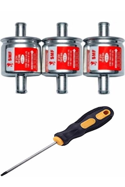SMF Atiker-akl-tartarini-cangas-vikars-mimgas-zavoli Uyumlu Gaz Filtresi 12-12mm 3 Adet(tornavida Hediye