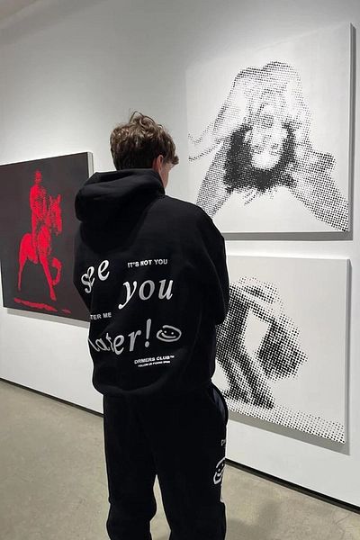 MODAGEN Unisex černá 100% bavlna oversize mikina