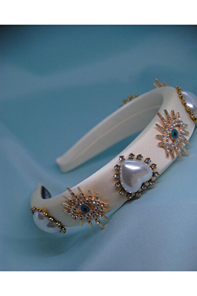 LavinbyNurten Göz Aksesuarlı Kristal Taç Özel Gün Kadın Saç Aksesuarı