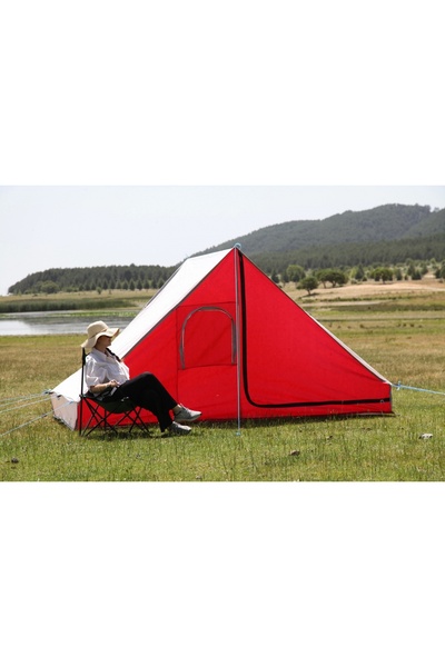 Uludağ Çadır Izci Tipi Kırmızı Spunbond Kamp Çadırı
