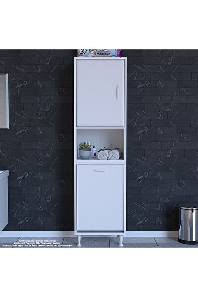 Modilayn SÖKE ŞİLE 45 x 160 x 32,5 cm 3 Raflı 1 Kapaklı Kirli Çamaşır Bölmeli...