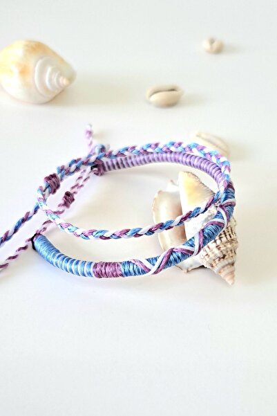 AYS TASARIM 2'li Çok Renkli Şans Bilekliği Arkadaşlık Bilekliği Rasta İp Bile...