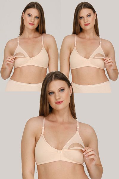 par lingerie pl Σετ σουτιέν θηλασμού 3 τεμαχίων Nude Color