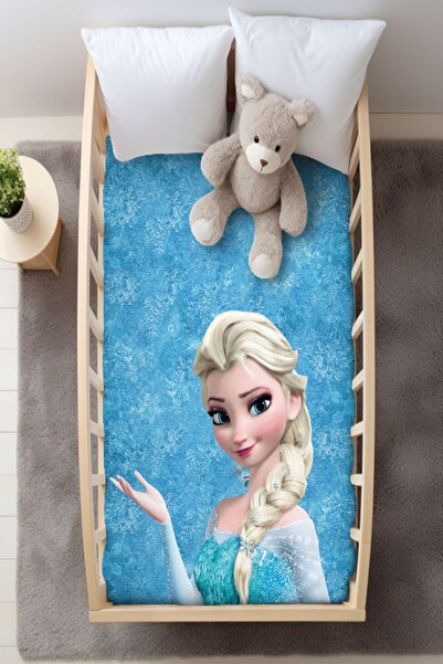 dekomingo طقم سرير أطفال بناتي باللون الأزرق الفاتح مقاس 100x150 (بدون ملاءات)