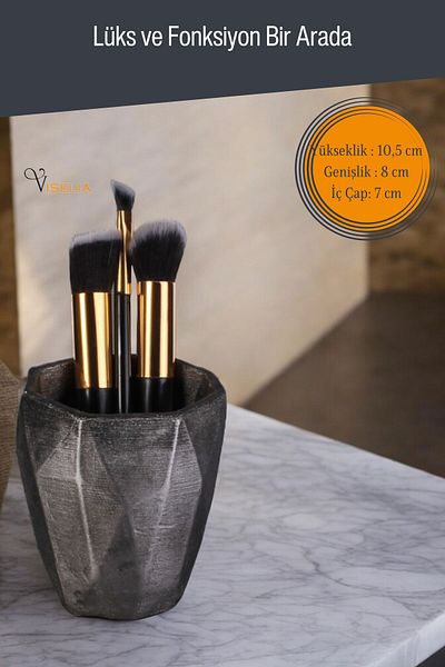 Viselia Ασημί Antique έγχρωμο Organizer μακιγιάζ - Πινέλο μακιγιάζ Μοντέλο 2