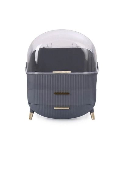 GİLLİ STORE Organizator de machiaj Organizator de cosmetice cu sertar Gri