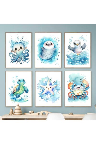 TABLOX Set de pictură modernă din MDF cu aspect de cadru din 6 piese – Decor ...