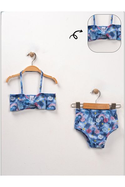 BUUFUU Flexible Printed 2-Piece Bikini Set for Baby Girl