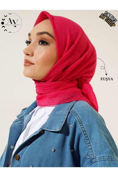 its AY shop Eșarfă pentru damă Hijab, croșetat din bambus, fuchsia