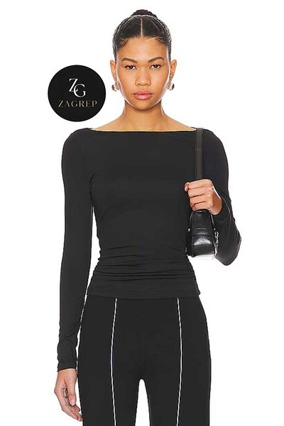 Zagrep Μαύρη γυναικεία μπλούζα Degaje Collar Crop