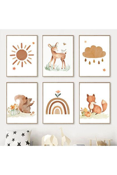 TABLOX Бохемиски цветен специален дизайн 6-частен комплект картини в стил рам...