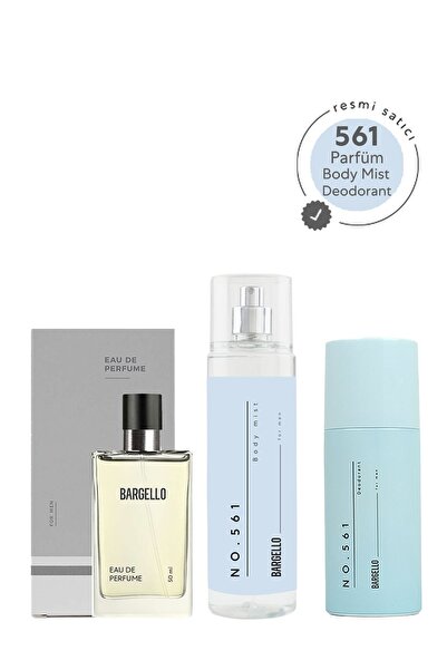Bargello Edp 561 Fresh 50 ml Erkek Parfüm + No.561 Erkek 210 ml Body Mist + N...