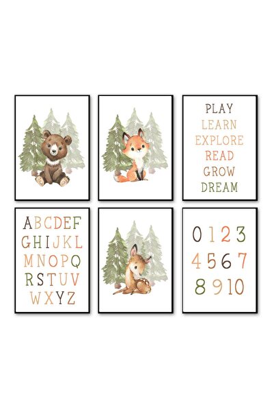 TABLOX Set de pictură MDF cu aspect de cadru din 6 piese, cu design special e...