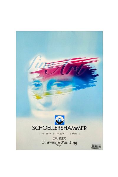 GLANCE Schoellershammer 25x35 Duralit Technical Drawing Paper - 200 gr 15 Sheets Desktop Drawing Easel Set