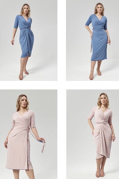 LYN MAMA Βραδινό φόρεμα Valentina Plus Size Blue Powder