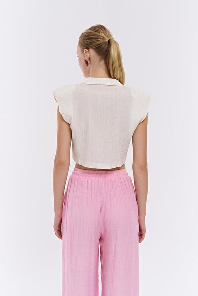 Quzu Φυσικό πουκάμισο - Λεπτομέρεια με βάτα