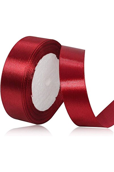BenimMarifetlerim Bordo Saten Kurdele 1 cm 10 Metre