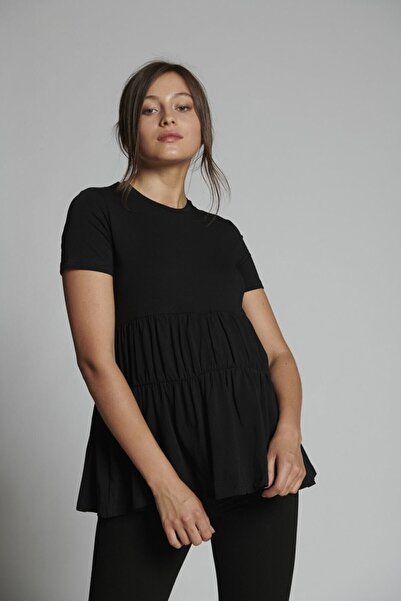 LYN MAMA Tricou negru de maternitate LUCE