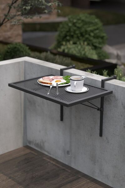 Retodesign Metal Katlanır Balkon Masası -askılı Katlanır Masa 5002