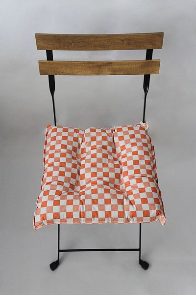 ADARYA HOME 4 Orange Pouf Chair - Laced, 40x40 Decorative Cushion