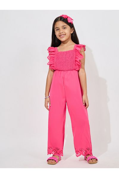 Styli Ruffled Trim Square Neck Jumpsuit