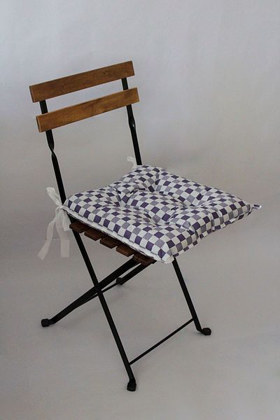 ADARYA HOME 4 Pieces Decorative Pouf Chair Cushion with Laces 40X40 (Square-Purple)