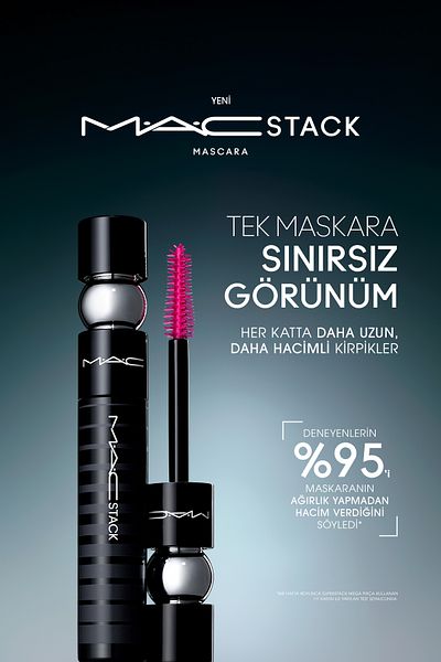 M.A.C Macstack Black Mascara Mega Brush 12ml - Curling, Length and Volume Effect Mascara