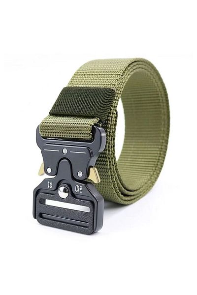 KORDAK Cobra Belt with Imported Metal Buckle - Outdoor Bandolier Belt - Black Khaki Beige