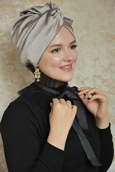 ARTİZİA عمامة حجاب غير مملوءة باللون الفضي الياقوتي