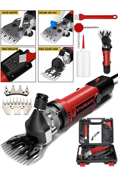 stanrayf Alman Devi H-TECH 9800 W Pro Koyun Keçi Kırkım Makinası Beıyuan Bıça...
