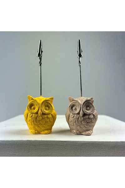 Melouro Owl Note Holder Set of 2 (yellow - Cream)