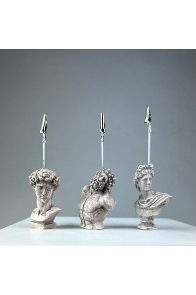Melouro Antique David, Laocoon and Apollo 3-Piece Sculpture Note Holder Set
